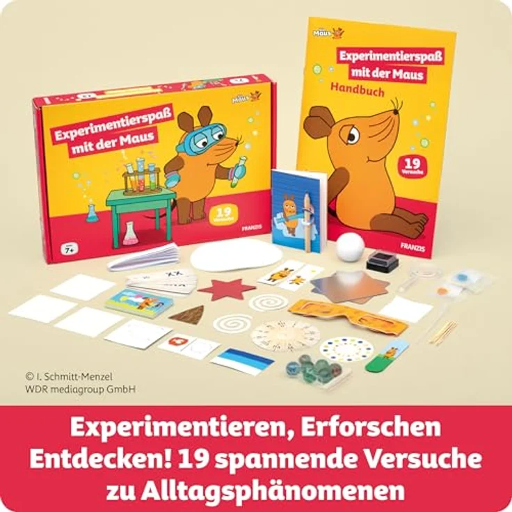 FRANZIS 67232 Die Maus Experimentierspaß mit über 20 Versuchen, für Kinder ab 7 Jahren, Gelb – Bild 2
