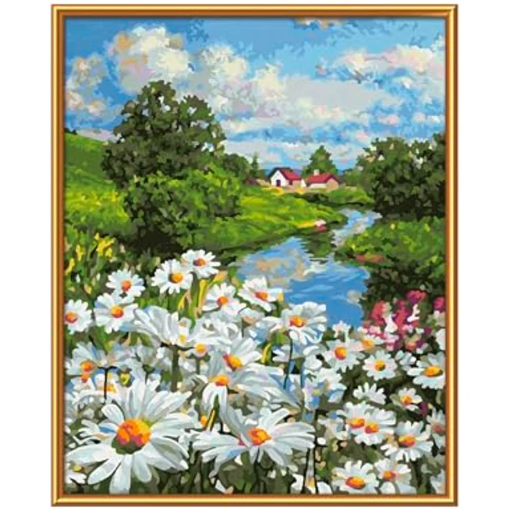 Schipper 609240899 Malen nach Zahlen - Margeritenwiese - Bilder malen für Erwachsene, inklusive Pinsel und Acrylfarben, 24 x 30 cm – Bild 3