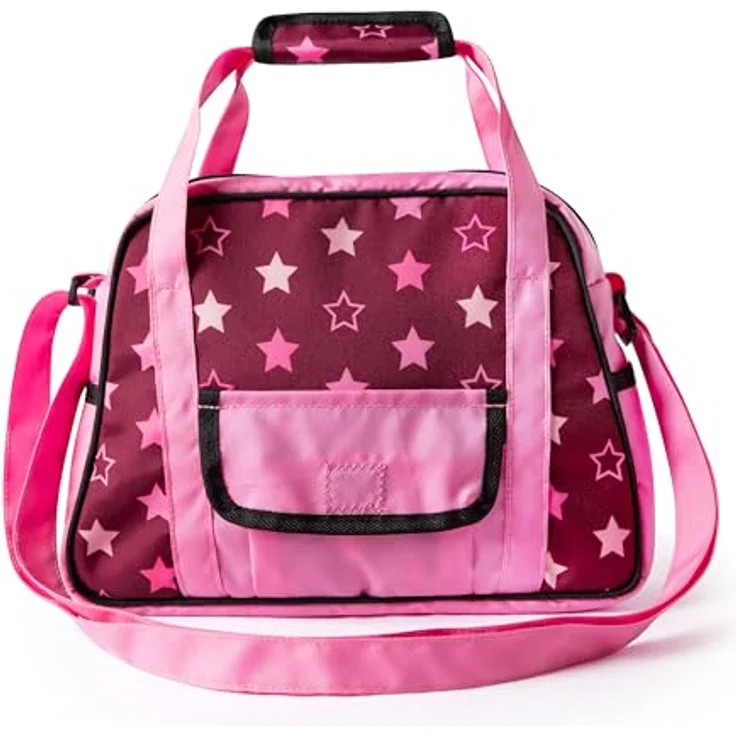 Bayer Design 69023AA Wickeltasche für Puppen, Winkelunterlage, Stoffwindel, Puppenzubehör, Tasche, modernes Design mit Einhornmotiv, verstellbarer Gurt, vielfältig nutzbar, inkl. Wickelunterlage und Stoffwindel, mehrfarbig – Bild 2