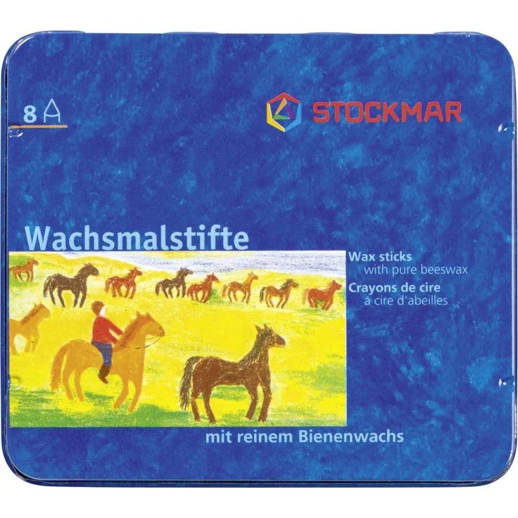 Stockmar Wachsmalstifte 8er Set, Bienenwachs Farben für kreative Malfreuden, sortiert
