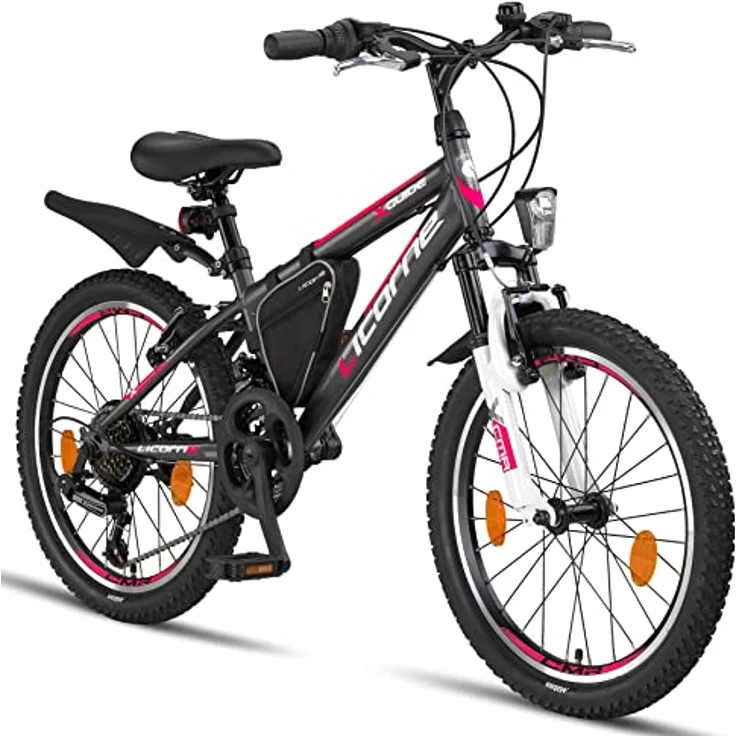 Licorne Bike Guide Premium Mountainbike in 20 24 26 Zoll Fahrrad für Mädchen Jungen Herren und Damen - 21 Gang Schaltung (bei 20 Zoll 18 Gänge) – Bild 1