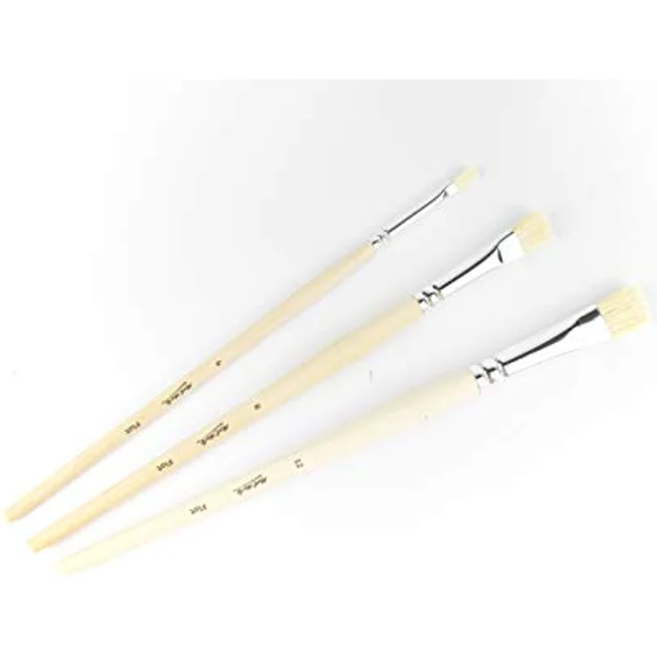 Mont Marte Pinselset Borstenpinsel 4, 8, 12 – 3er Set für Anfänger, ideale Flachpinsel für Ölfarben, Acrylfarben, Gouache – Bild 5