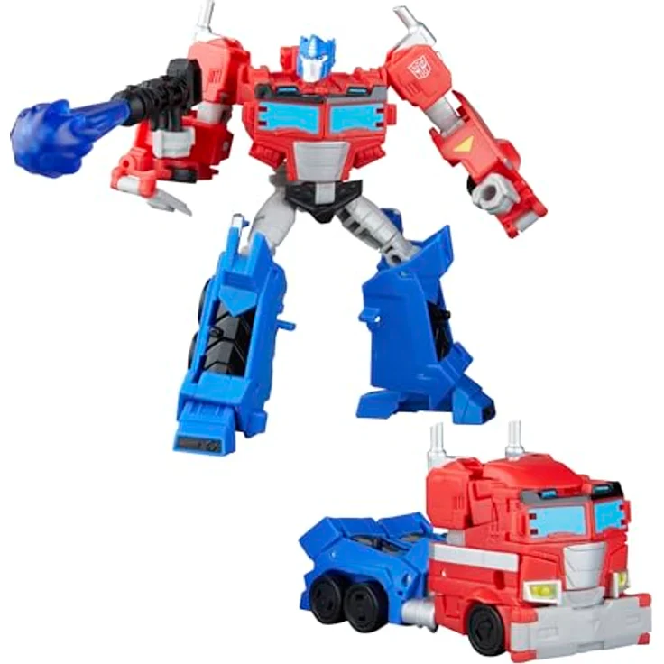 Transformers Transformers Prime Changers Optimus Prime Action-Figur, 12,5 cm große Roboter-Figur, wandelbar in Truck-Modus, 13 Schritte, mit Blaster und Energon Battle-Effekt – Bild 1