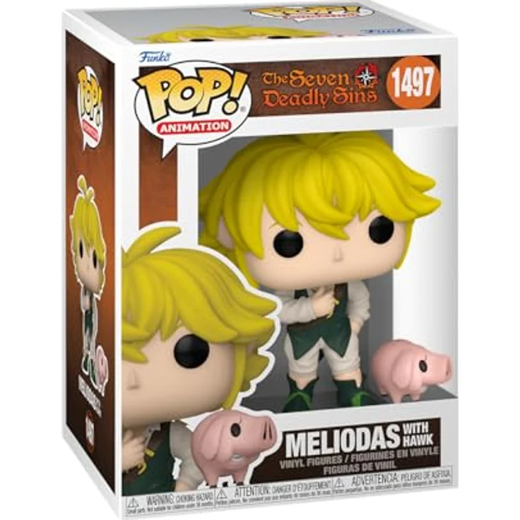 Funko POP! & Buddy: Sieben Todsünden - Meliodas mit Hawk - Sammelfigur aus Vinyl - Offizielle Merchandise - Ideale Sammler-Größe - Hochwertiges Material - Perfektes Geschenk für Anime-Fans, 9,5 cm - Funko – Bild 1