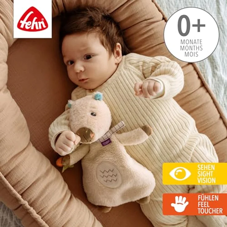 Fehn Wärmetier mit Kirschkernfüllung 25 cm - Capybara, Wärme- und Kuscheltier für Babys mit herausnehmbarem Wärmesäckchen – Bild 2