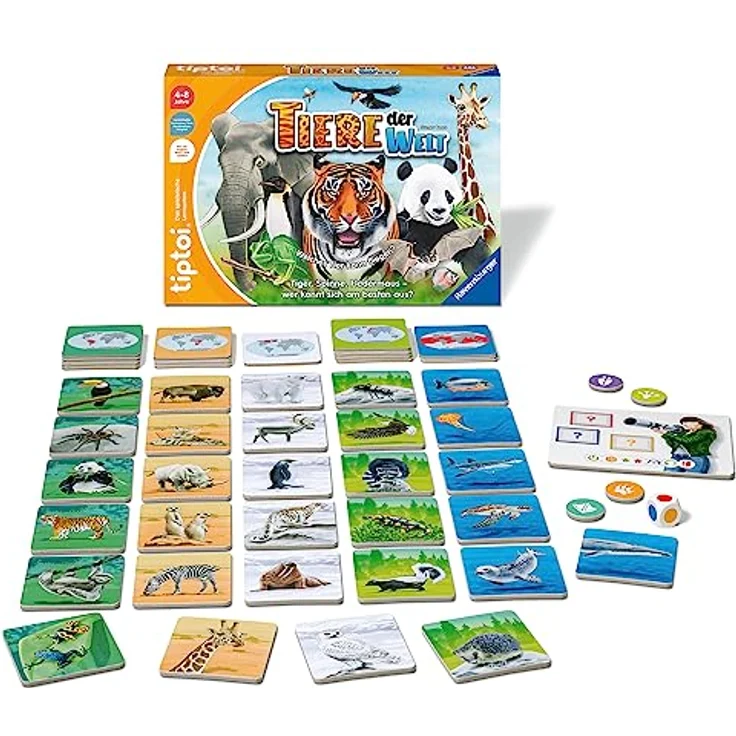 Ravensburger tiptoi® Spiel "Tiere der Welt", Lernspiel zur Tierarten-Erkennung, Made in Europe – Bild 2