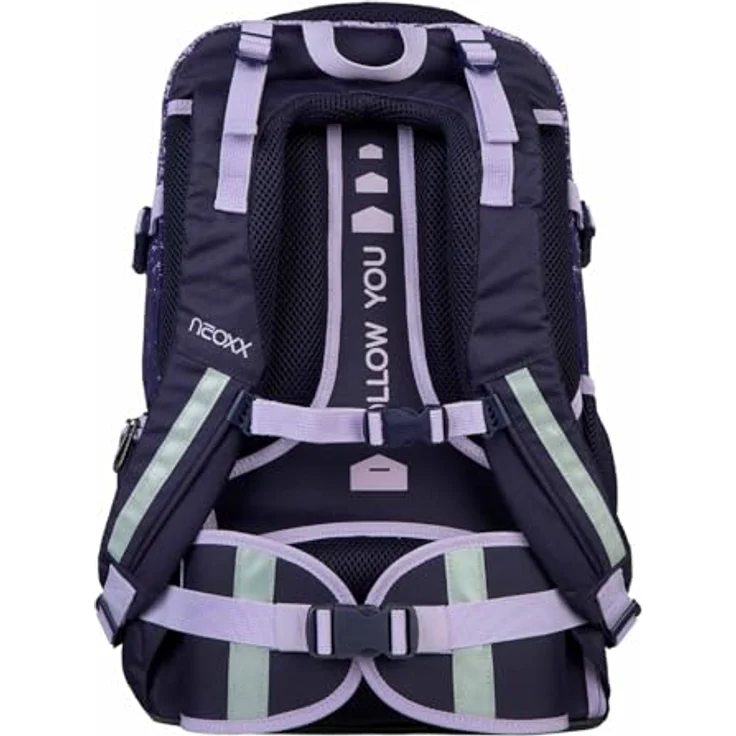 neoxx Active Pro Schulrucksack Glitterally Perfect, 31 x 45,5 x 21 cm, bequem einstellbares Tragesystem, ideal für Schulmaterial – Bild 4