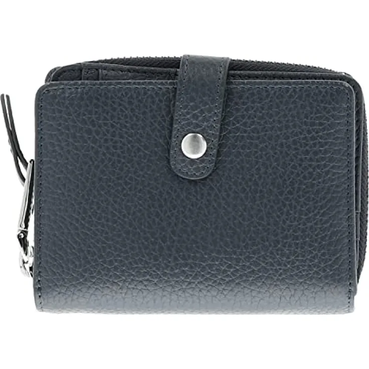 Picard Pure Portemonnaie, Geldbörse aus genarbtem Rindleder, schwarz, mit 2 Geldscheinfächern und 6 Kartenfächern