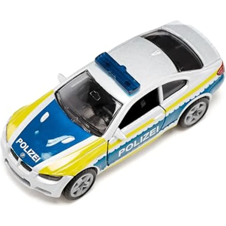 Siku 1532, BMW M3 Coupé Polizei, Spielzeugauto mit öffnenden Türen, Metall/Kunststoff, Silber – Bild 4