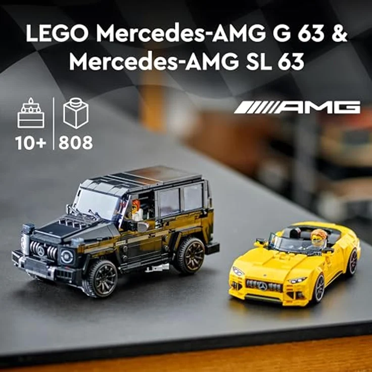 LEGO Speed Champions Mercedes-AMG G 63 & Mercedes-AMG SL 63, Bauset mit 2 Spielzeug-Autos und 2 Fahrer-Minifiguren, Geschenk für Jungen und Mädchen 76924, authentisches Mercedes-AMG-Design und Modelle zum Ausstellen - Preisvergleich – Bild 2