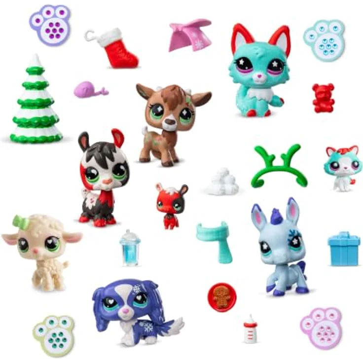 Littlest Pet Shop World of LPS Holiday Calendar, Adventskalender mit 8 exklusiven Wackeltieren, 16 saisonalen Accessoires und 24 weihnachtlichen Überraschungen – Bild 4