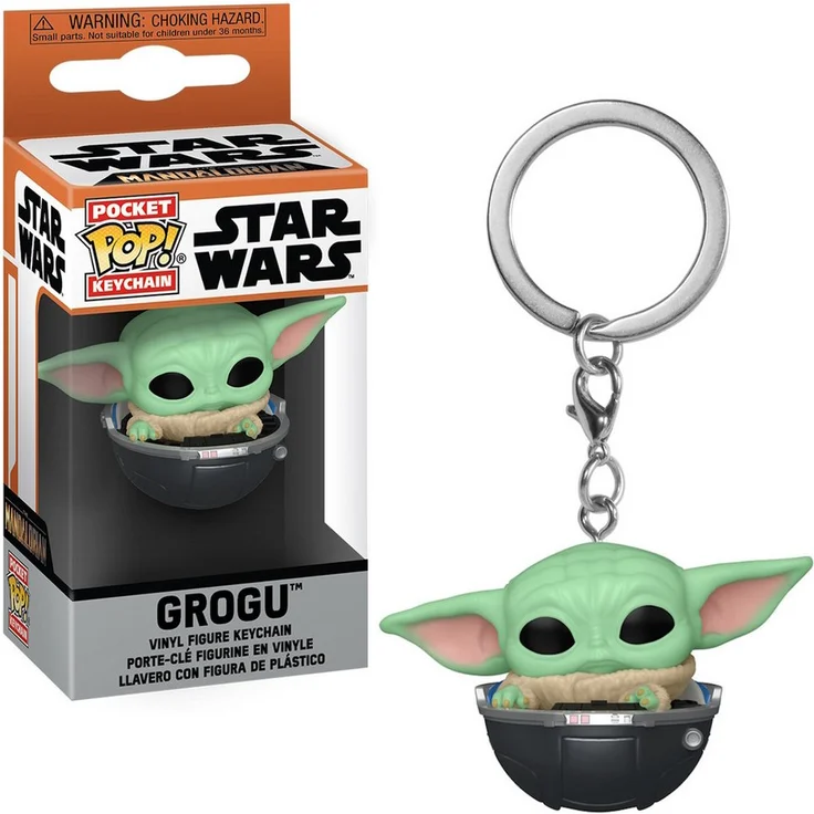Funko Schlüsselanhänger Star Wars - The Mandalorian Grogu Keychain, Offiziell lizenziert, ca. 4cm groß, in Fenster Box – Bild 1