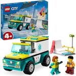 LEGO City Rettungswagen und Snowboarder, Krankenwagen-Spielset mit Spielzeug-Auto und 2 Minifiguren, Snowboarder und Sanitäter-Figur, fantasievolles Geschenk für Jungen und Mädchen ab 4 Jahren 60403