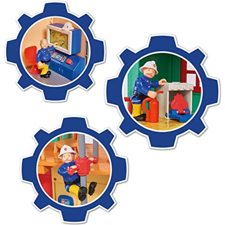 Simba Feuerwehrmann Sam Pontypandy Feuerwehrstation, mit Geräuschen, Lichtern und umfangreichem Zubehör, ab 3 Jahren – Bild 3