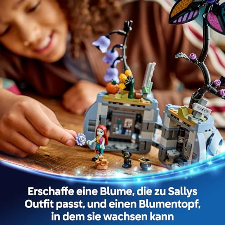 LEGO Disney Sallys Blumentopf (43288), 346-teiliges Bastelset für Kinder ab 9 Jahren, Höhe 27 cm, mit dekorativen Kunstblumen und internen Szenen aus "The Nightmare Before Christmas" – Bild 6