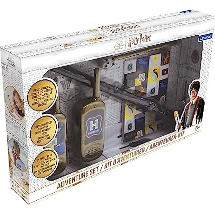 Lexibook Harry Potter Zauberer-Abenteurer-Set mit Talkies-Walkies, Zauberstab, Notizbuch, Stift, Radiergummi, weiß/Gold – Bild 2