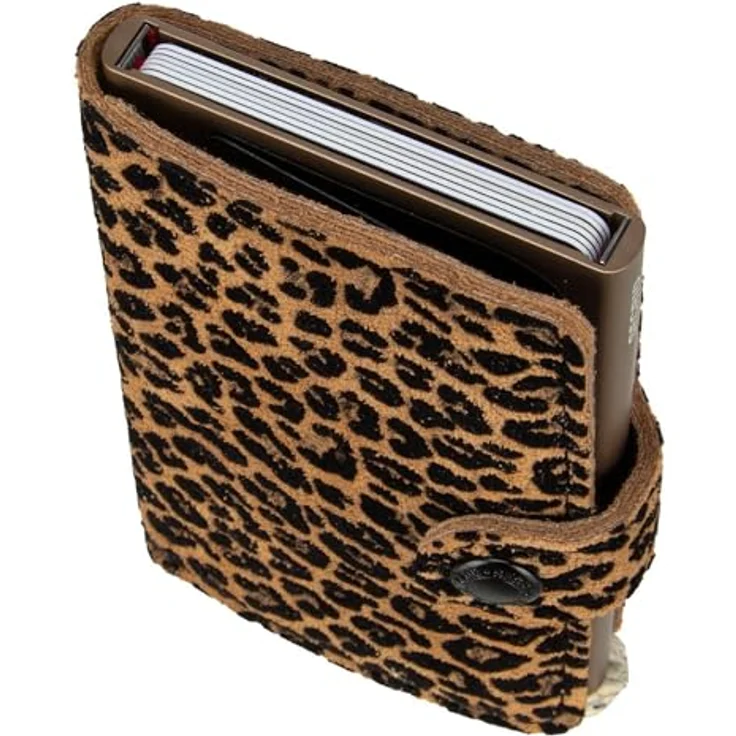 Secrid Miniwallet Leo MLe-Beige Kartenetui aus Leder, für 4 Karten mit oder 6 Karten ohne Prägung, Maße: 10,2 x 6,5 x 2,1 cm - Leo-Leder mit innovativem Cardprotector – Bild 5