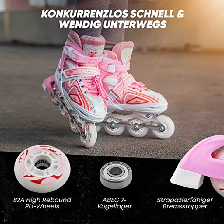 Apollo Super Blades X Pro, größenverstellbare Inliner mit LED Wheels, Größe 31–42 – Bild 5