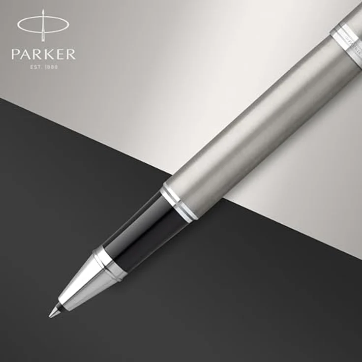 Parker Pen Tintenroller IM Essential, Edelstahl, Strichstärke M, schwarz, ergonomischer Griff – Bild 4