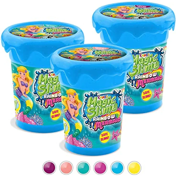 CRAZE Magic Slime Mermaid 3er Set, Magischer Schleim mit 3x 110 ml, inkl. Meerjungfrau Figuren, verschiedene Farben – Bild 1