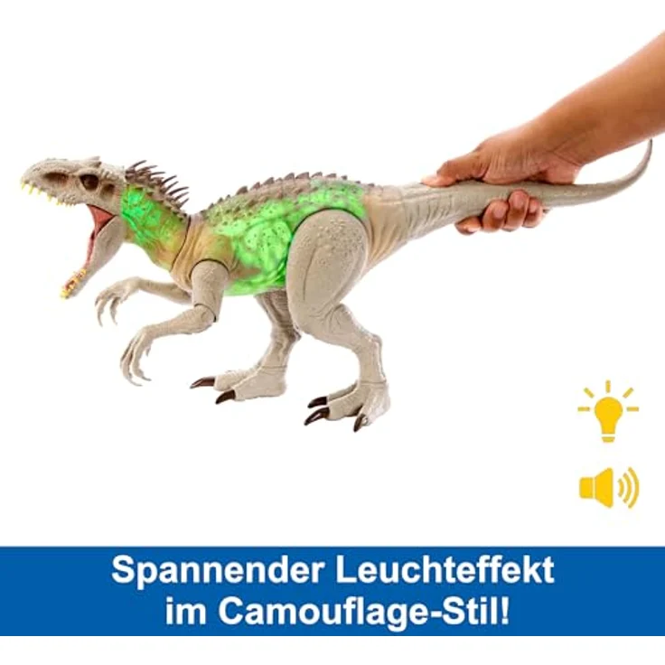 JURASSIC WORLD Indominus Rex - Interaktives Dinosaurier-Spielzeug mit Tarnfunktion und Kampfmodus, für Kinder ab 4 Jahren, HNT64 – Bild 3