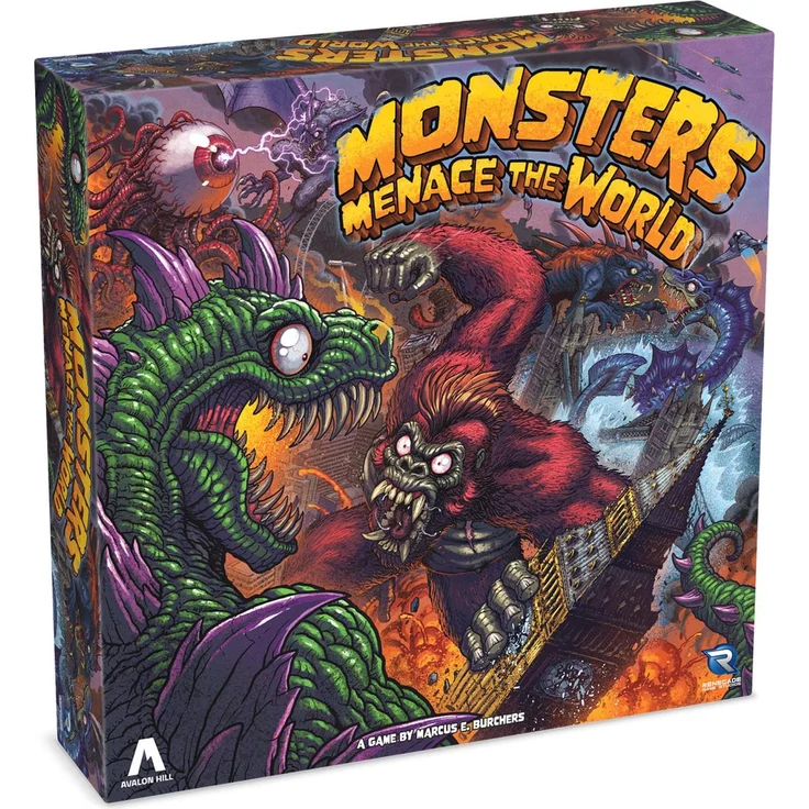 Renegade Avalon Hill Monsters Menace The World, Brettspiel für 2-4 Spieler, mit detaillierten Miniaturen und frischem Gameplay