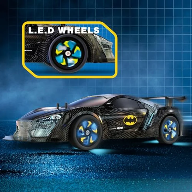 No Name BATMAN BLADEZ RC Auto, 1:10 Maßstab, bis zu 25 km/h, LED-Räder, echte Gummireifen, 48 cm – Bild 4