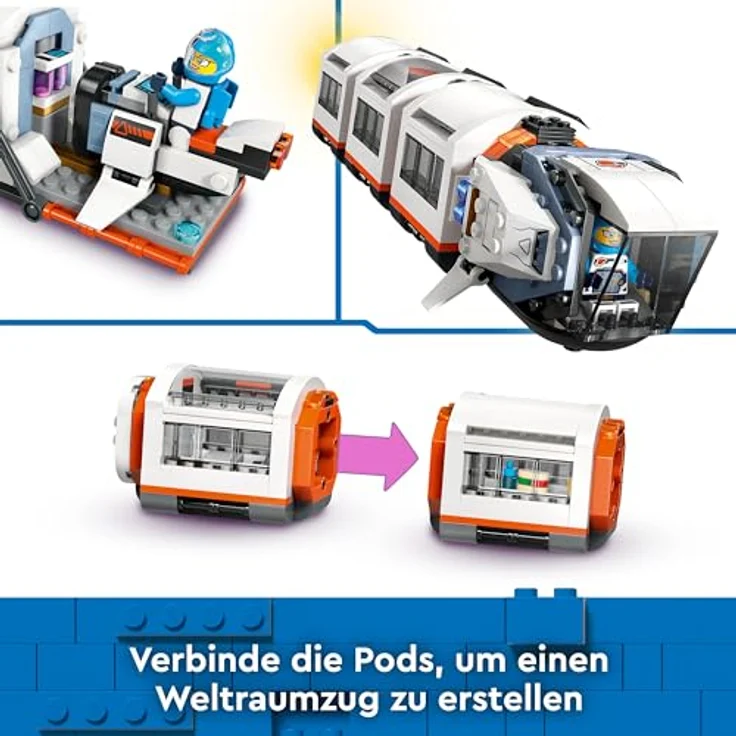 LEGO City Weltraum Modulare Raumstation, Raumschiff-Modell mit Weltraumfahrzeugen, Geschenk für Kinder, Jungen und Mädchen ab 7 Jahren, Modulare Forschungsstation mit 6 Astronaut-Figuren 60433 – Bild 5