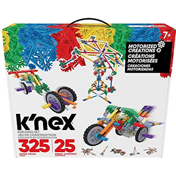 Basic Fun K'NEX 85049 Motorisierte Kreationen Baukasten, 3D-Bauspielzeug für Kinder, 325-teiliges MINT-Lernset, Technik für Kinder, Konstruktionsspielzeug mit 25 Modellen ab 7 Jahren – Bild 1
