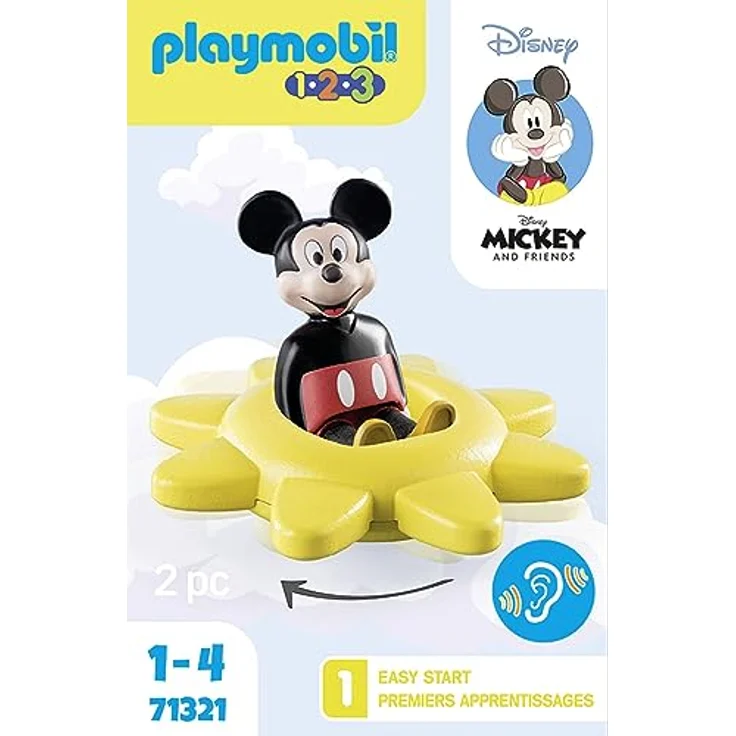 PLAYMOBIL 1.2.3 & Disney: Mickys Drehsonne Spielset mit Rasselfunktion zur Förderung der Feinmotorik, Mehrfarbig – Bild 5