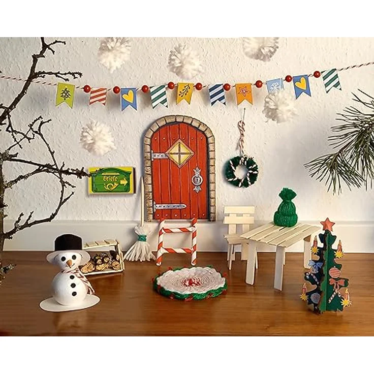 Bei uns zieht ein Wichtel ein - Adventskalender mit Wichteltür, Bastelmaterial und Anleitungbuch – Bild 2