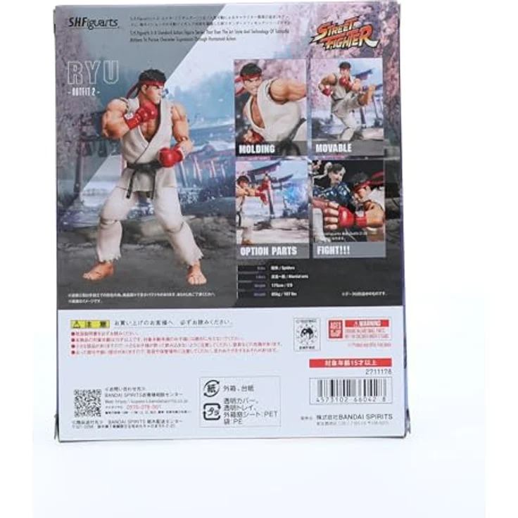 TAMASHII NATIONS S.H.Figuarts Actionfigur, Street Fighter Ryu - Outfit 2 (Classic Outfit), ca. 15 cm, inkl. Hadoken-Effekt-Set und optionale Ausdrücke – Bild 4