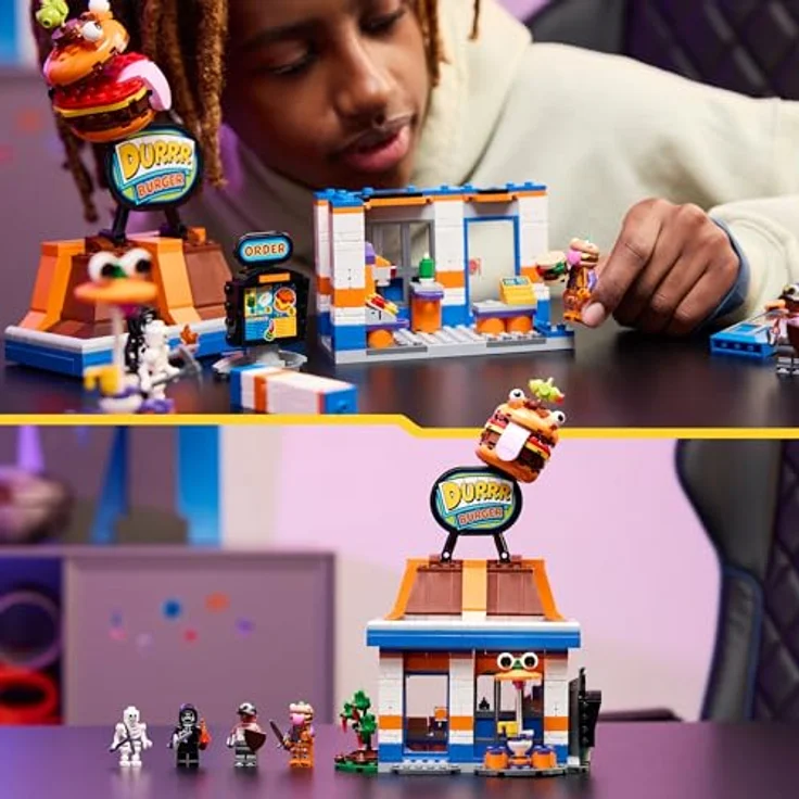 LEGO Fortnite Durrr Burger Restaurant, mit Minifiguren Beach Bomber, Beef Boss & Grimey, kreatives Bauset für 10+ Jahre, 77076 – Bild 5