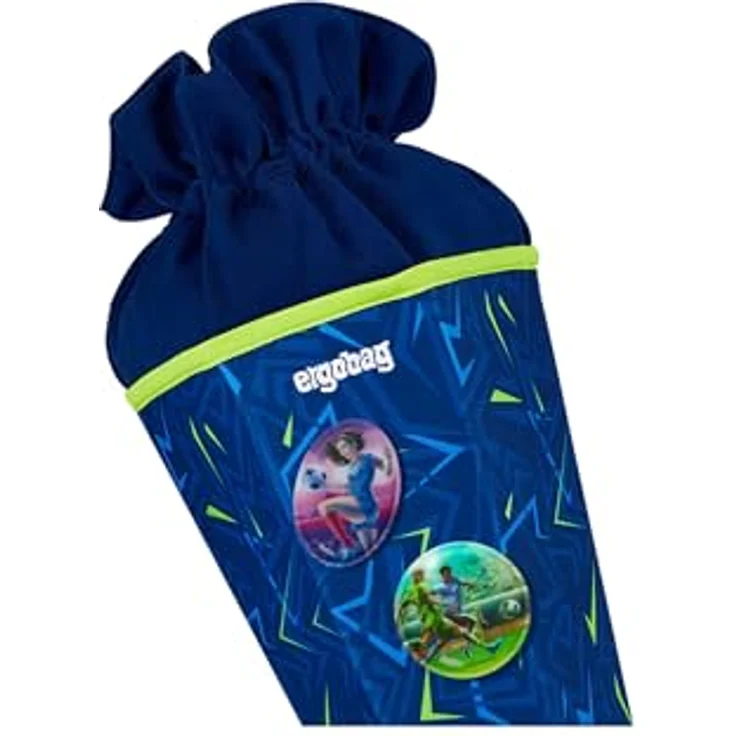ergobag Schultüte mit Kordelzug, 2-in-1 Aufbewahrungsbeutel aus 100 % recyceltem Material, individuell gestaltbar mit Kletties, für Jungen und Mädchen zur Einschulung – Bild 2