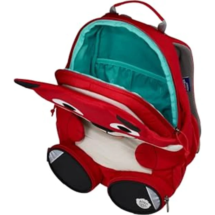 Affenzahn Grosser Freund Kindergartenrucksack 31 cm, rot, mit Trinkflaschenfach und Grünen Knopf – Bild 6