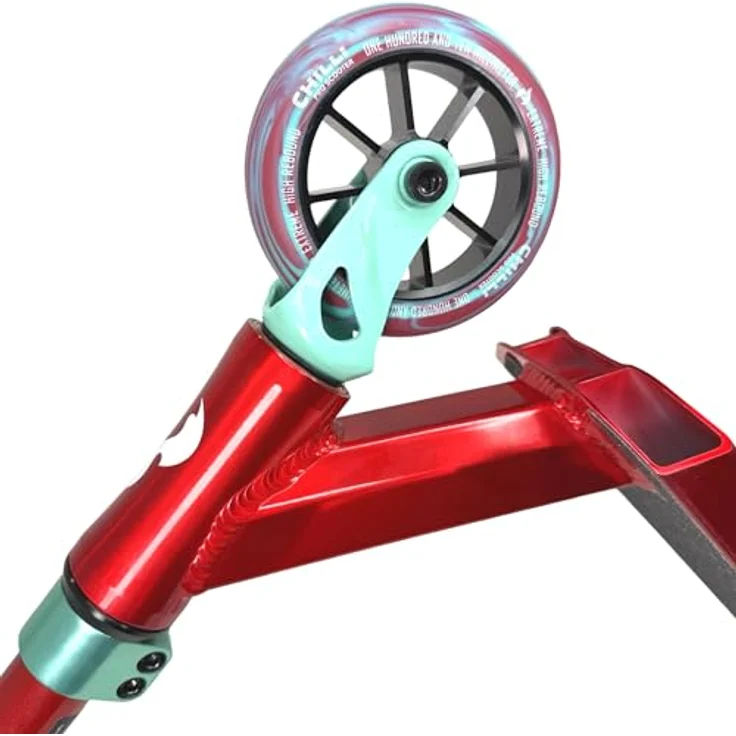 Chilli Pro Jumpstart M Stunt-Scooter, 81 cm, transparent Rot / Türkis, leicht und stabil für Einsteiger – Bild 2