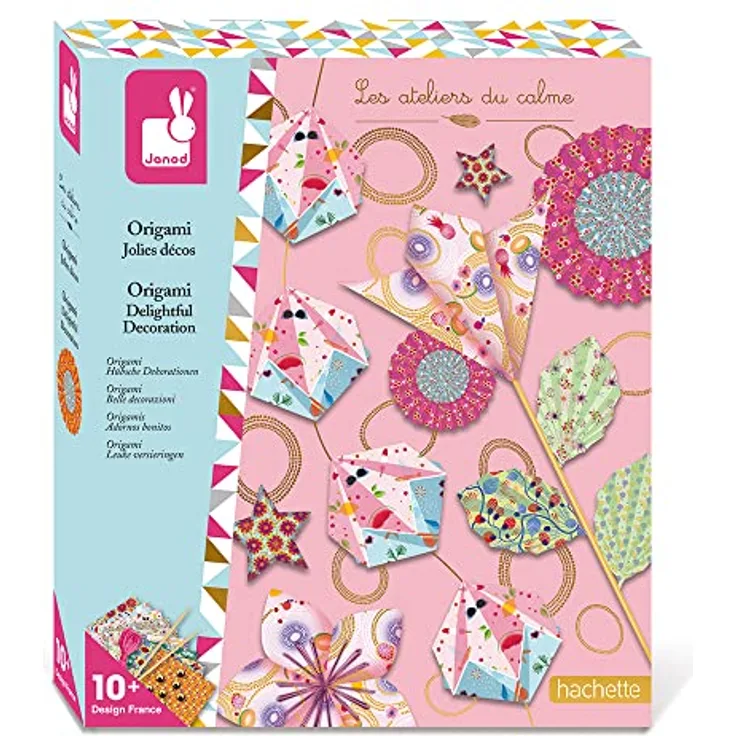 Janod - Origami Delightful Decoration - Les Ateliers du Calme - Childrens Creative Leisure Kit - Encourages Creativity - Suitable for ages 10 and up - J07887