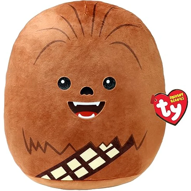 TY Chewbacca Disney Star Wars Squish-A-Boos 10 Zoll, Lizenziertes Beanie Baby Weichplüsch Spielzeug, Sammlerstück Kuscheliger Plüschteddy