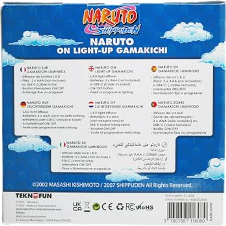 Teknofun Naruto Shippuden Leuchte Naruto and Gamakishi, 20 cm mit Ein/Aus-Taste und taktilem Sensor – Bild 10