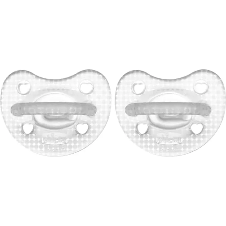 Chicco PhysioForma Luxe Schnuller, Silikonschnuller für 2-6 Monate, weich und sanft, unterstützt physiologische Atmung und richtige Mundentwicklung, 2 Stück, Transparent