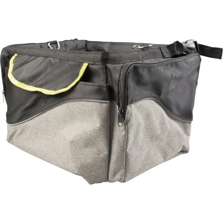 DUVO+ Tierfahrradkorb für Lenker, schwarz, max. 7 kg belastbar, strapazierfähiges Polyester mit weicher Fütterung