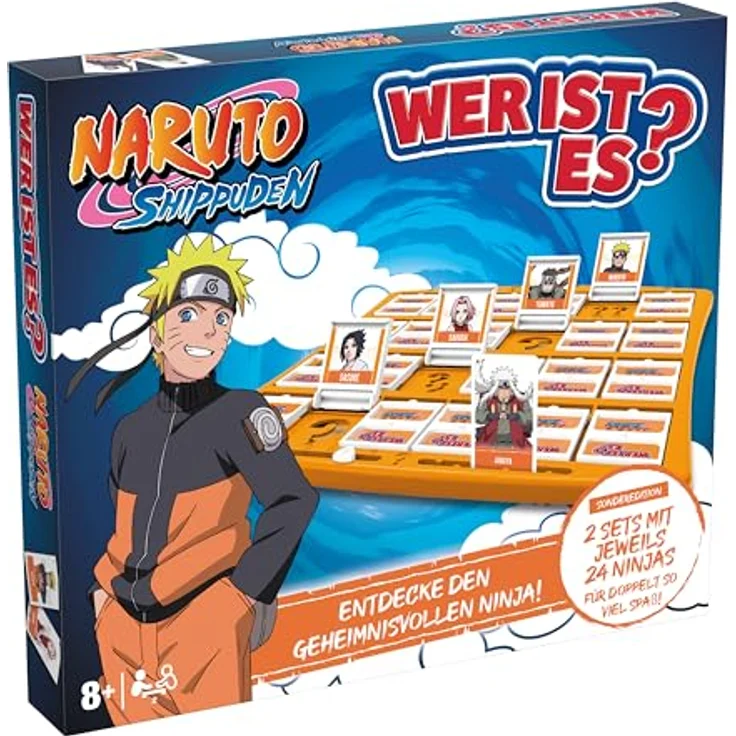 Winning Moves Wer ist es? Naruto Edition, Brettspiel mit 48 Naruto-Charakteren für 2 Spieler ab 8 Jahren, Deutsch – Bild 1