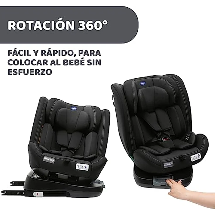 Chicco Autokindersitz UNICO EVO I-SIZE, Autositz 0-36 kg, 0-12 Jahre, Isofix, Rotationssystem, grau – Bild 8