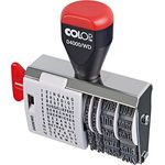 COLOP Wortbandstempel 04000 WD Variotext mit Datum, hellgrau/schwarz, 12 gängigen deutschen Texten, 11 Jahre gültig