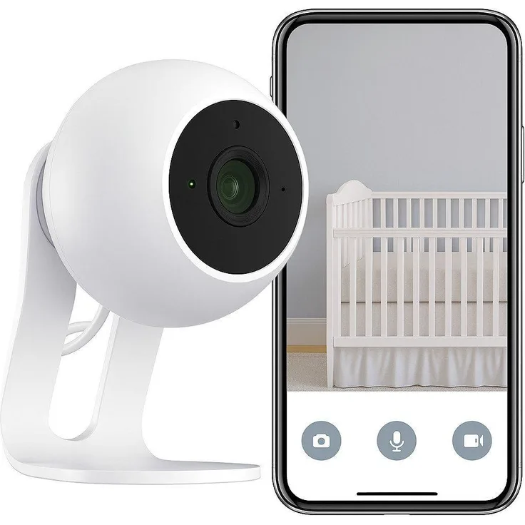 DIYARTS Video-Babyphone 2K HD, 1-tlg., App-Überwachung 24/7, Bewegungserkennung, Zwei-Wege-Audio, Alexa-kompatibel, flexible Installation