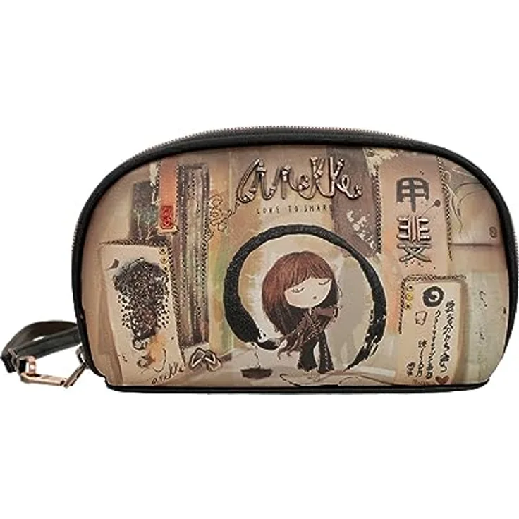Anekke Pouch L, Federmäppchen mit hochwertiger Materialverarbeitung und Fächeraufteilung, schwarz, 19 x 12 x 5 cm