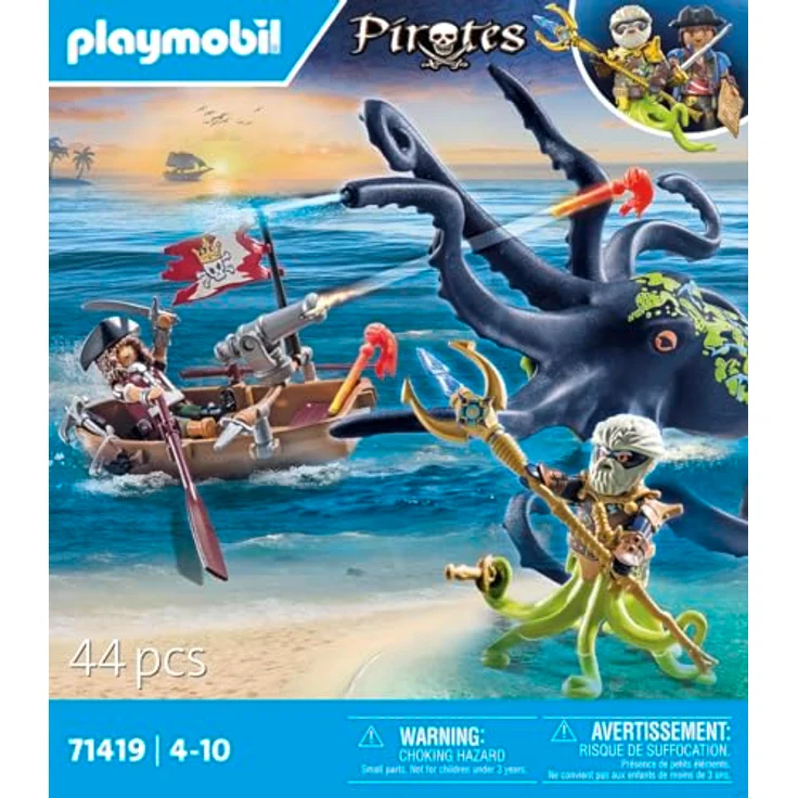 PLAYMOBIL Pirates 71419 Kampf gegen den Riesenoktopus ab 4 Jahren, Spielfiguren-Set in hochwertiger Qualität – Bild 4