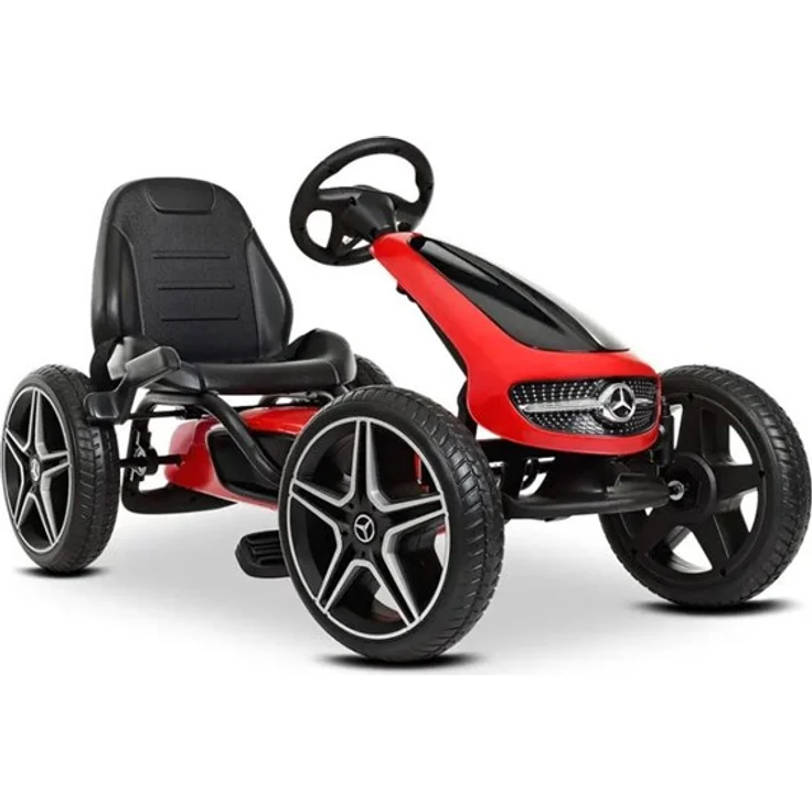 Mercedes Lizenzierter Benz Go-Kart, Pedalantrieb mit verstellbarem Sitz und Gummirädern für Kinder, 3-8 Jahre