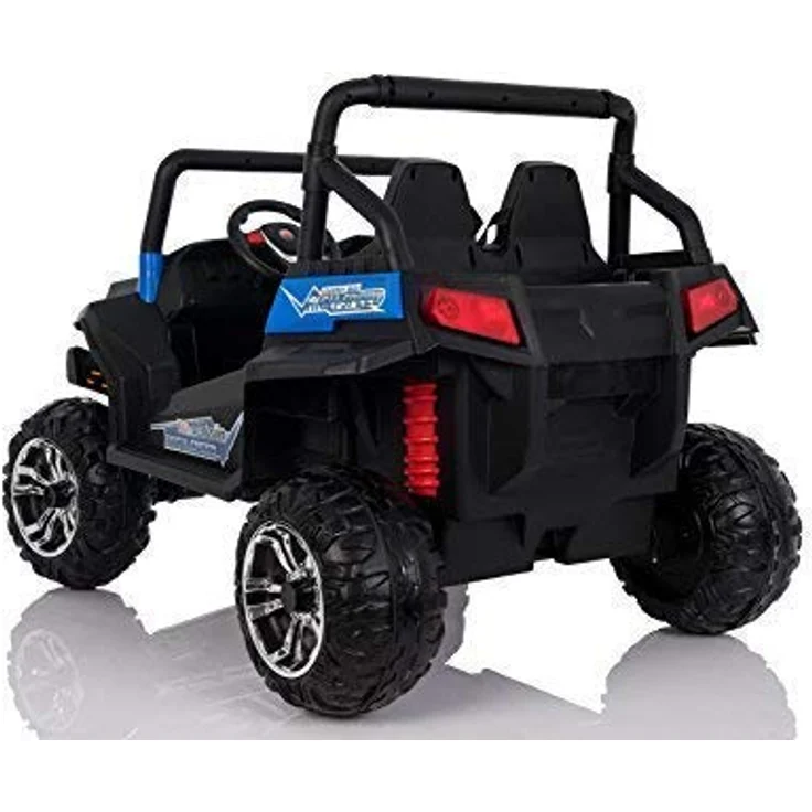 Beneo Kinder-Elektroauto RSX, blau - 2x12V, 4 X MOTOR, 2,4 GHz Fernbedienung, Zwei Kunstledersitze, Weiche EVA Räder, FM Radio, Bluetooth – Bild 5