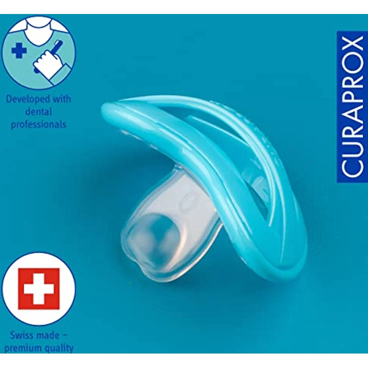 Curaprox Baby Size 0, Schnuller für 0-7 Monate, ergonomische Form, Turquoise – Bild 3
